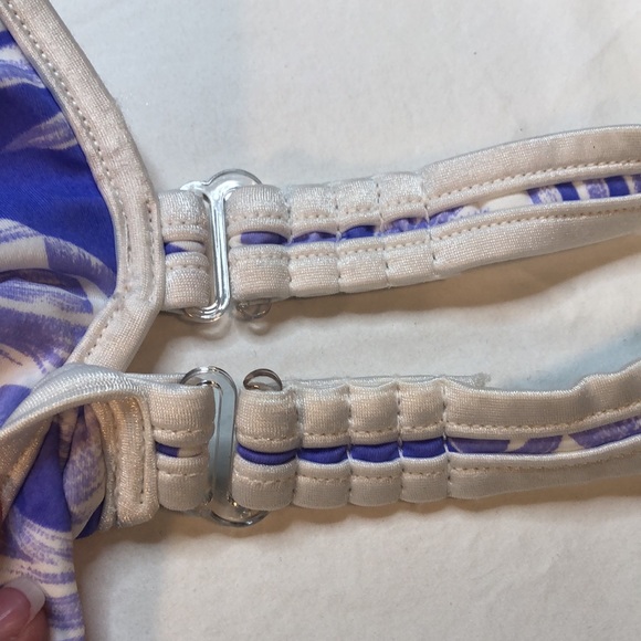 Venus Swimwear One Piece Bathing/Swim Suit; Hibiscus Pattern; Lined, Purple - Picture 10 of 11